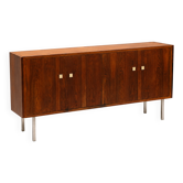 Vintage rosewood sideboard with chrome legs