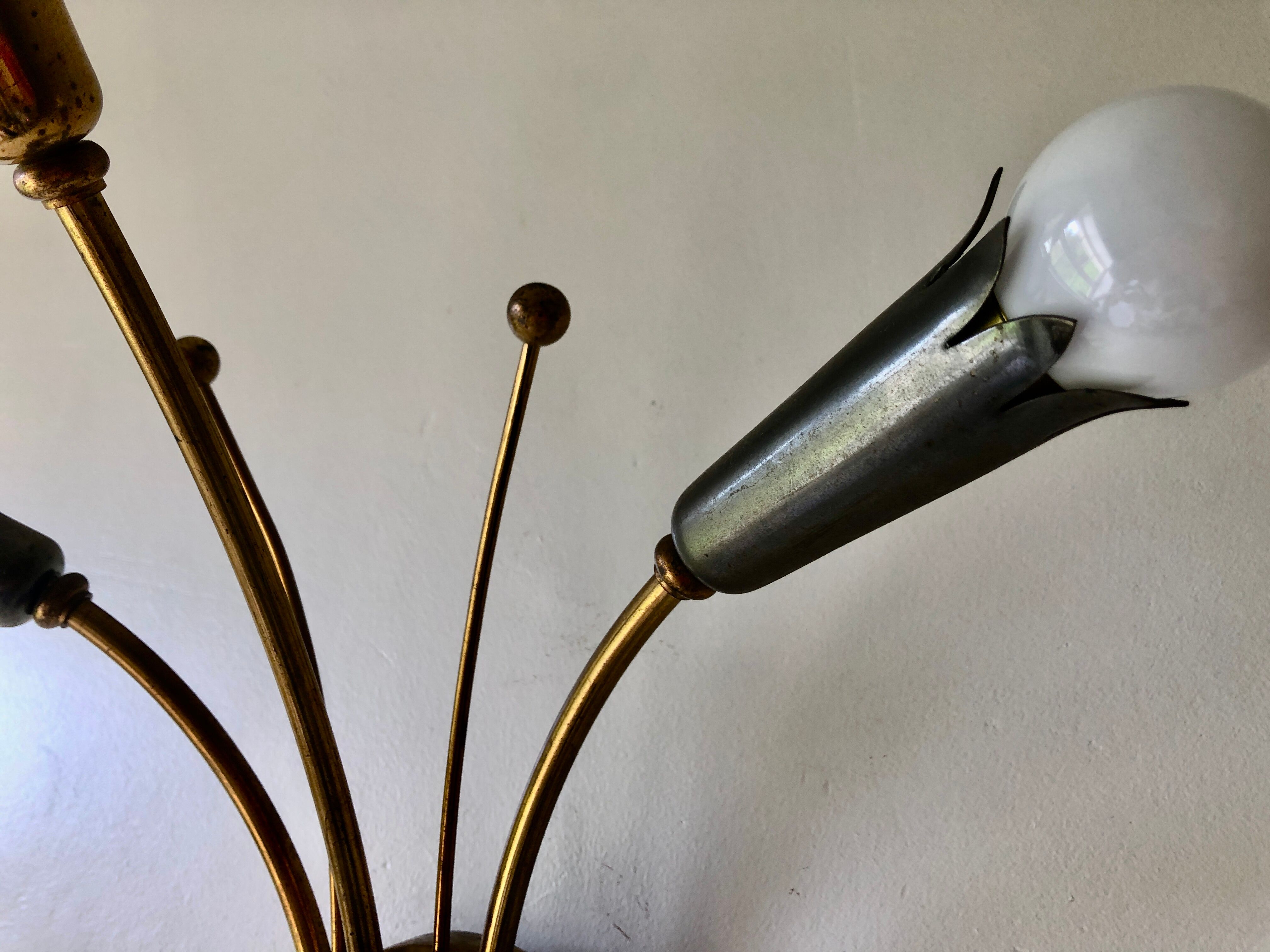Wall lamp brass and gray metal 1950