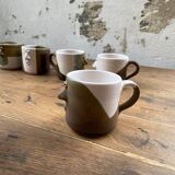 Ensemble céramique anthropomorphe théière, tasses et bol