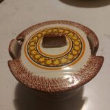 Quimper earthenware butter dish signed Henriot
