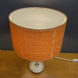 Round table lamp with orange shade 1960s