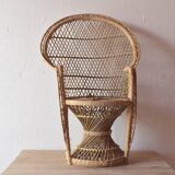 Miniature Peacock Armchair - Large Emmanuelle Rattan Doll Armchair - 65 cm