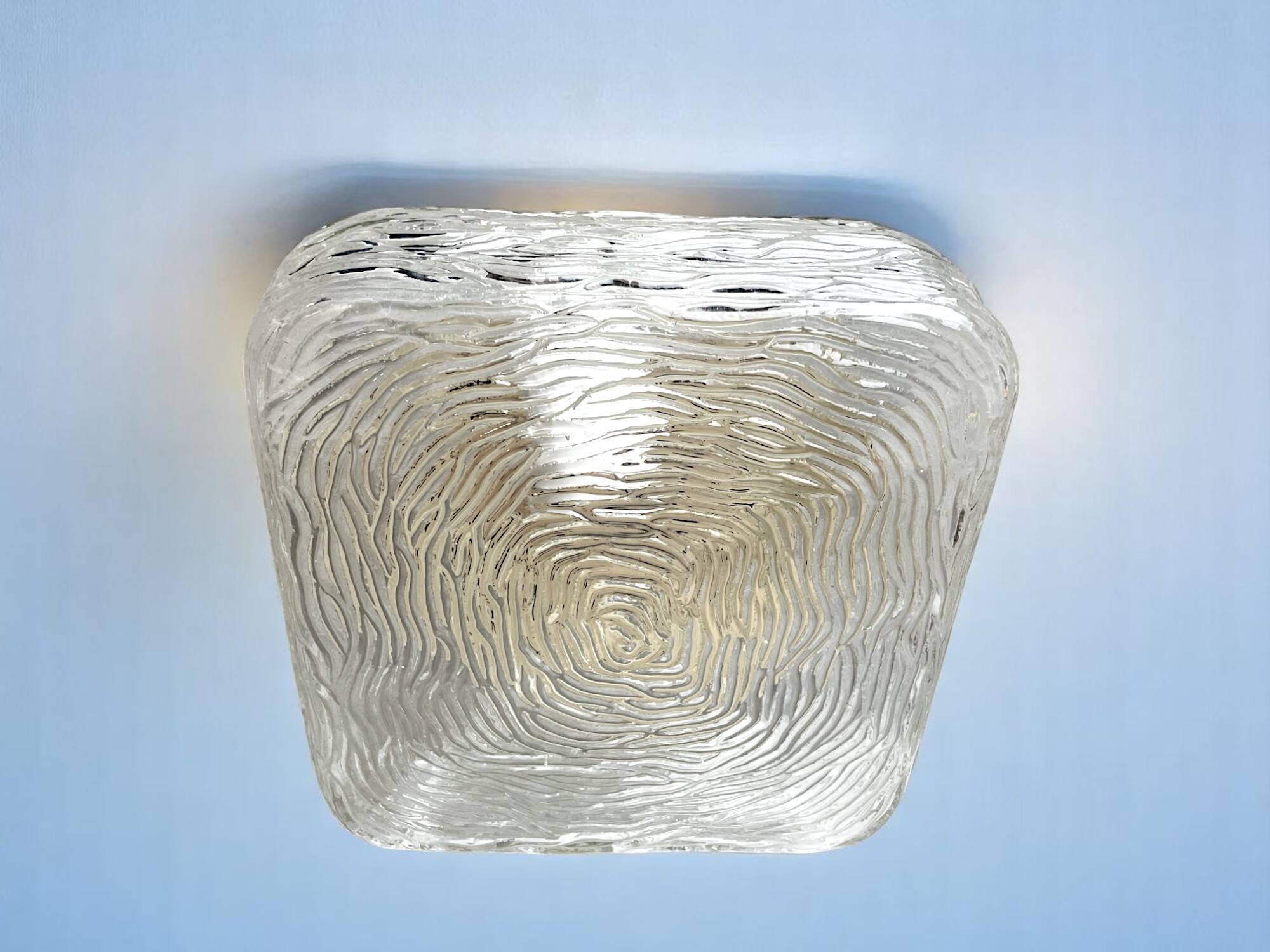 Square glass flush mounted ceiling or wall light