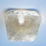 Square glass flush mounted ceiling or wall light