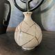 Vase ball ceramic vintage spider pattern signed mid century