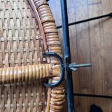 Rattan satellite armchair from the 1950s