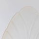Large vintage Murano glass table lamp – leaf-shaped glass – white, gold metal base – Italy 1980s