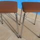 2 vintage stools with faux leather tops