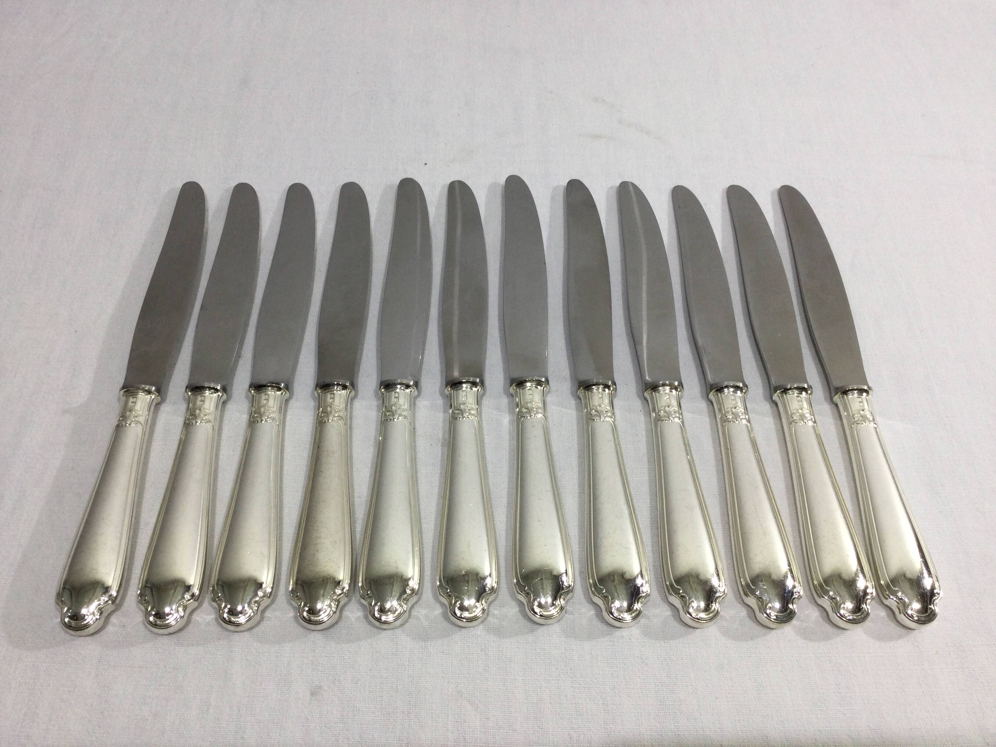 Christofle - Alfenide Silver Metal Knives