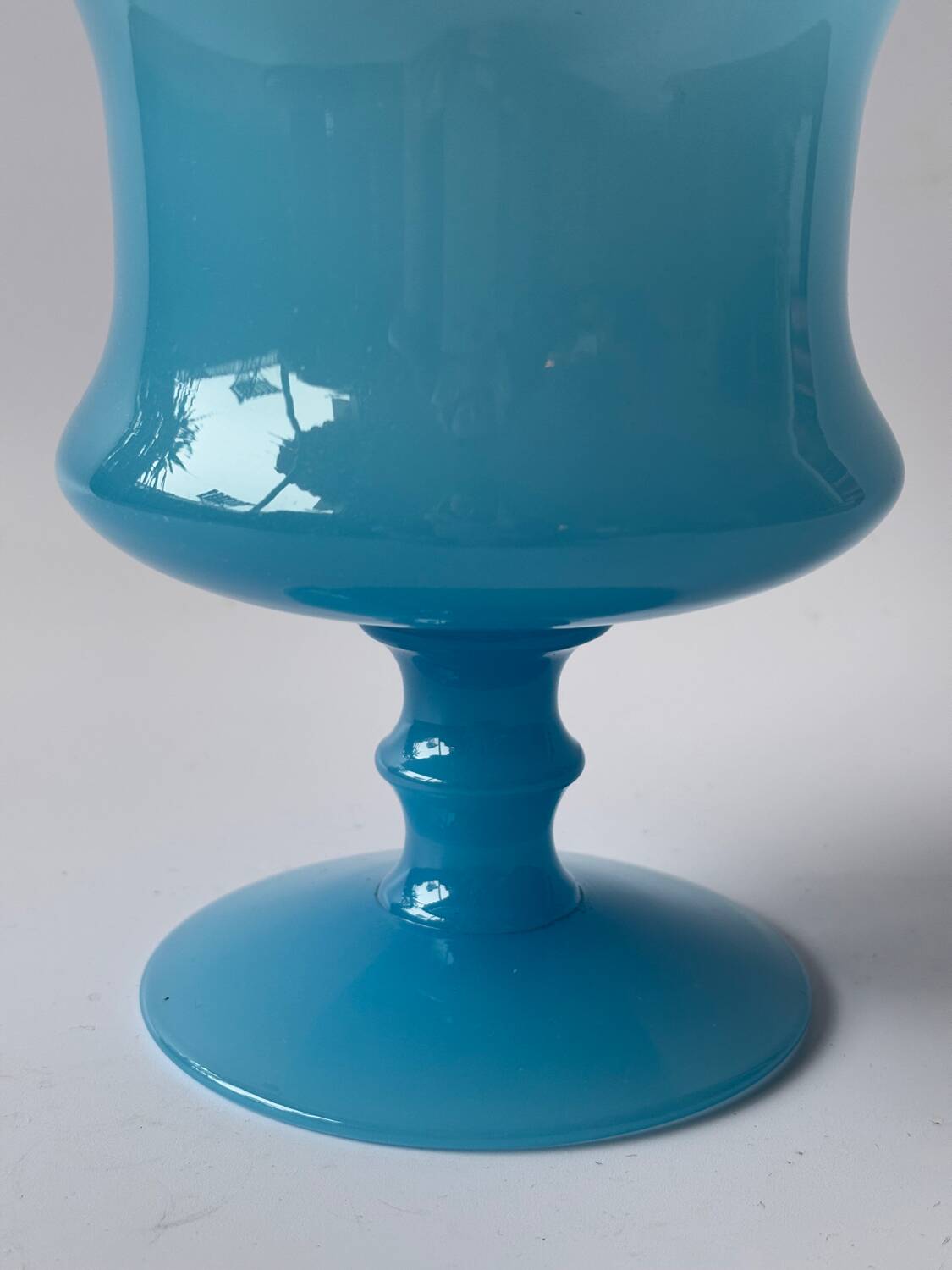 Vintage blue opaline vase