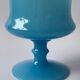 Vase vintage en opaline bleu