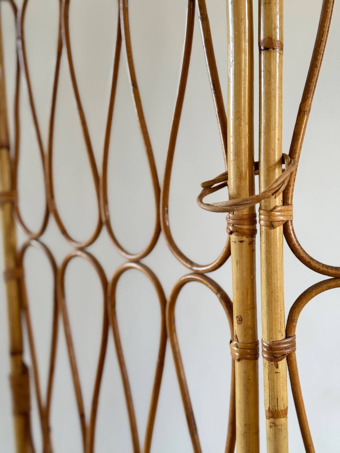 Vintage rattan screen