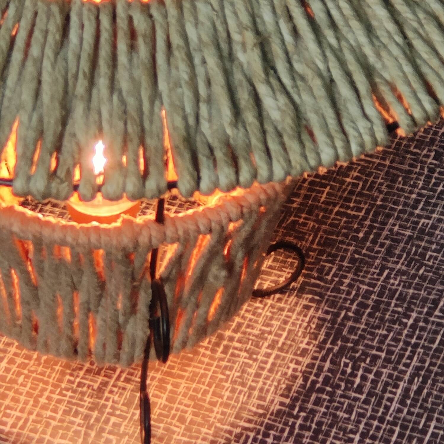 Metal and rope lamp 1960