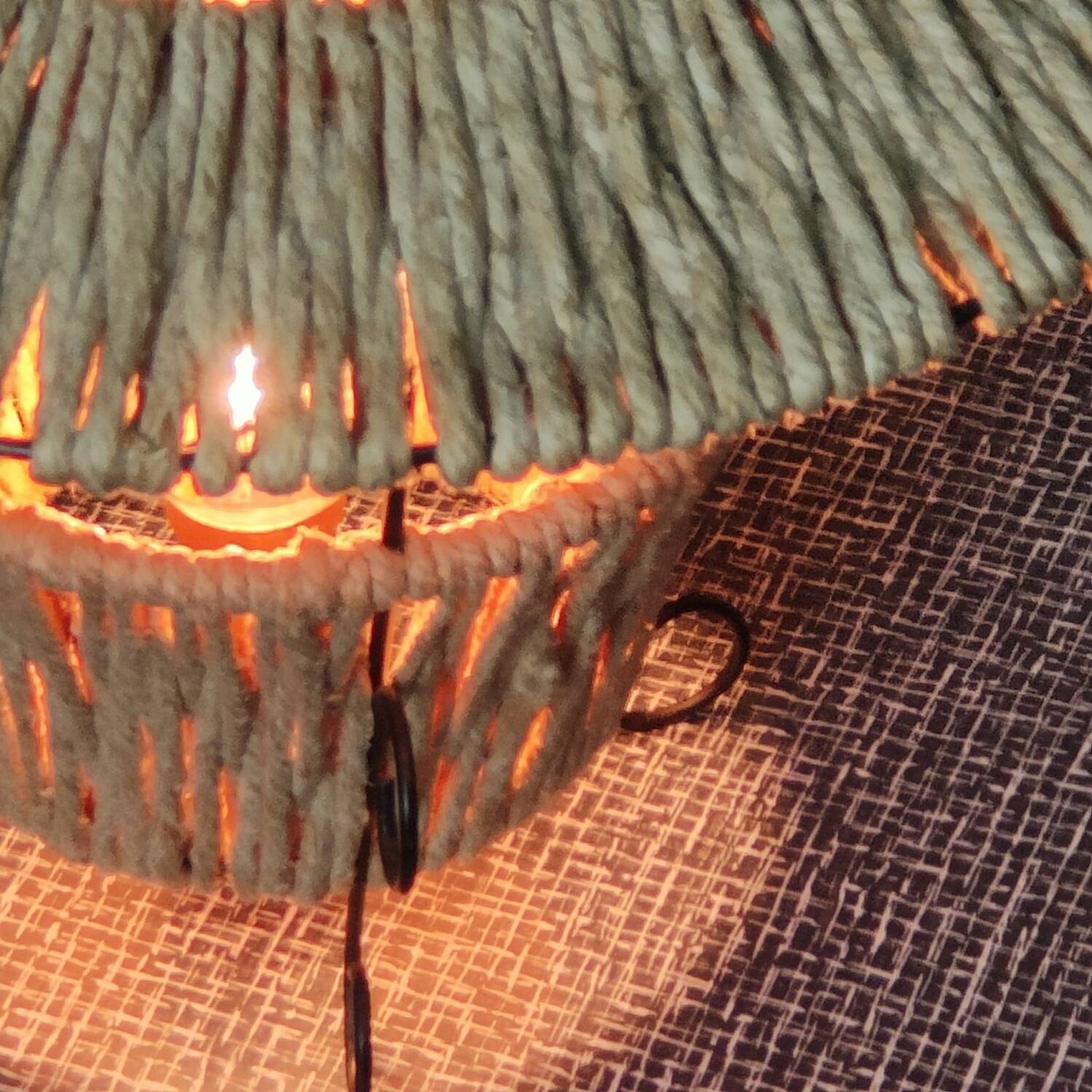 Metal and rope lamp 1960
