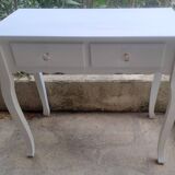 Dressing table console in white painted wood France 2000 / vintage retro classic bedroom decoration