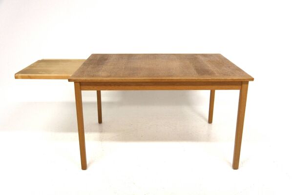 Table de salle à manger ''portefeuille'' en chêne, Suède, 1960