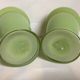 Pair of green glass paste vases