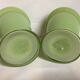 Pair of green glass paste vases