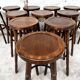 Set of 12 solid wood bar stools 1960 - 1970 vintage
