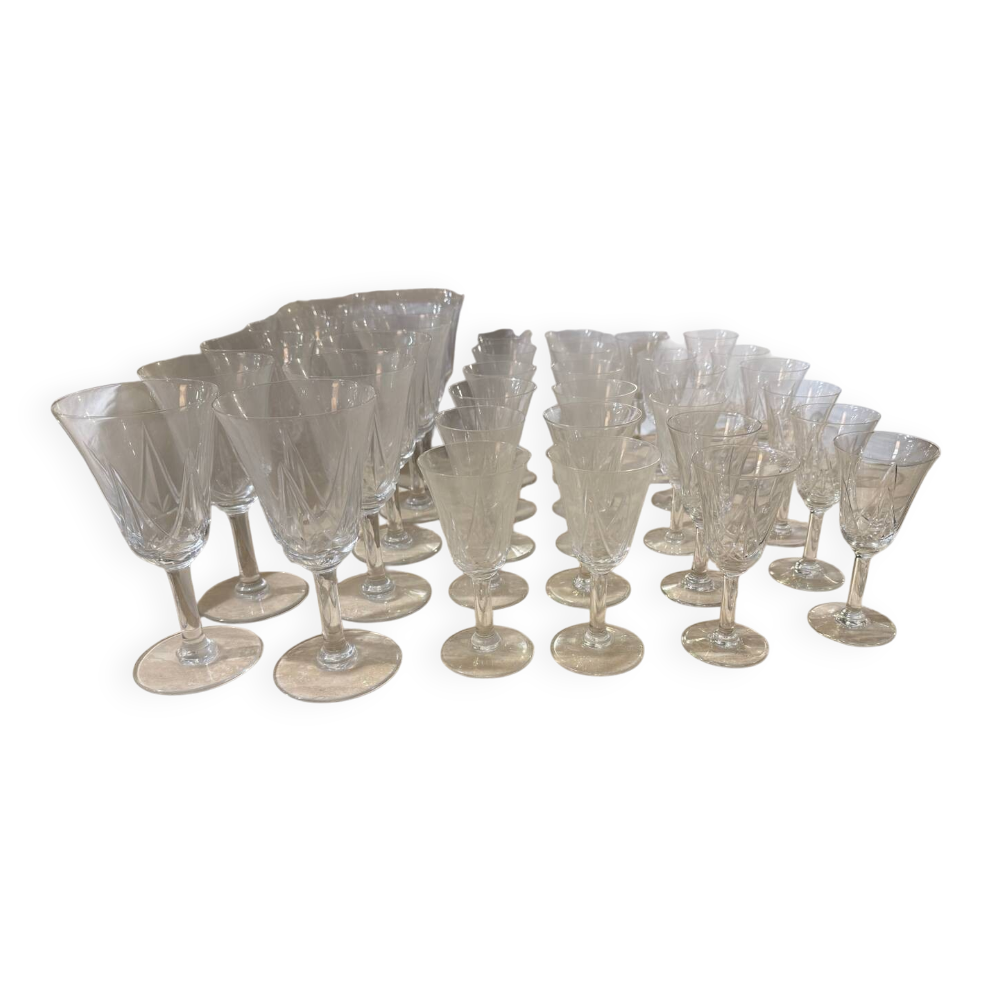 Série de 36 verres en cristal