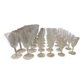 Set of 36 crystal glasses