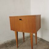 Vintage bedside table, spindle legs.