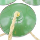 Series of 3 enamelled sheet hanging lamps