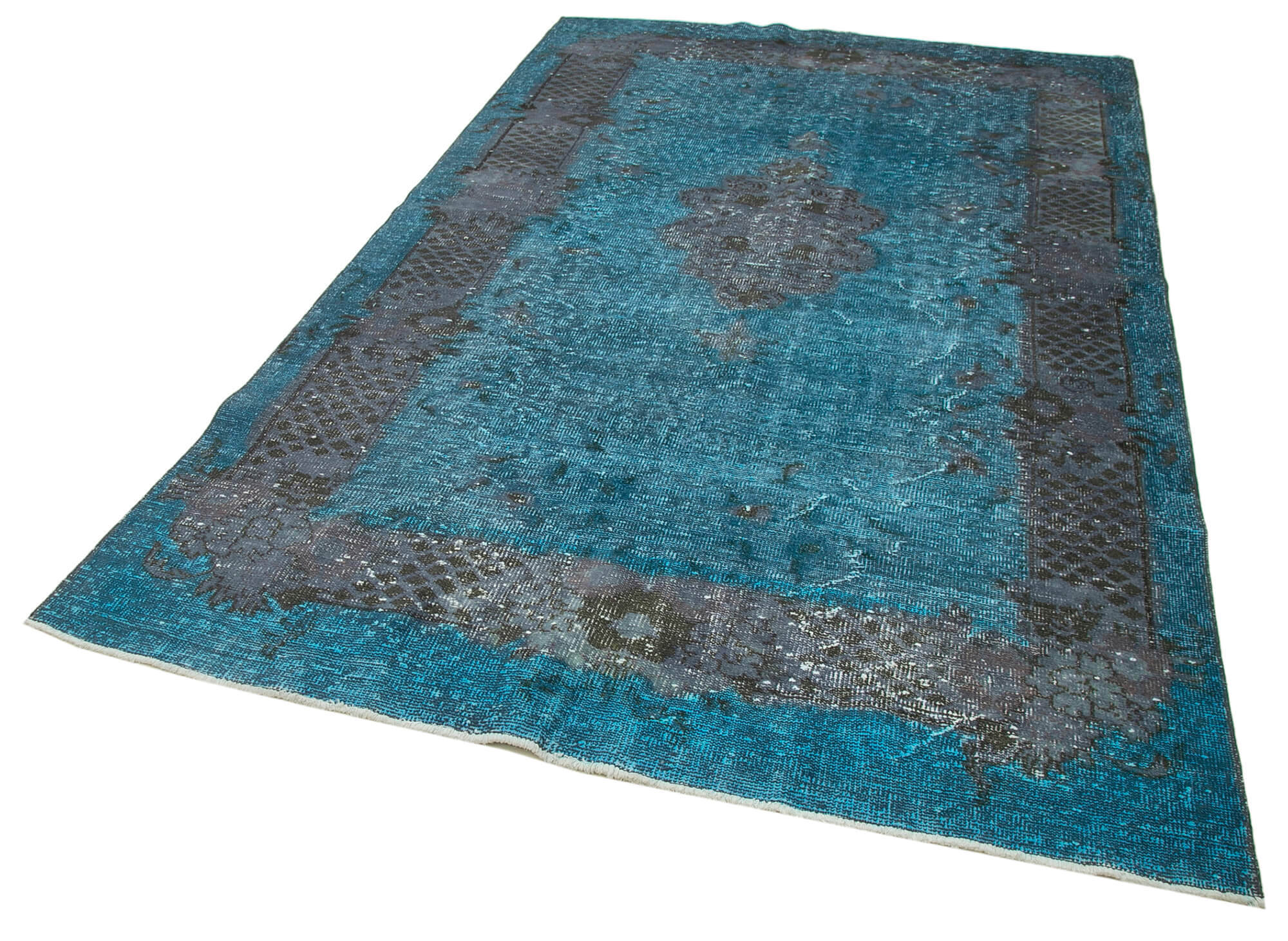Hand-Knotted Oriental Overdyed 290 cm x 410 cm Black Wool Rug