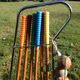 Croquet set in chrome metal and wood / 6 players / vintage 50-60 years