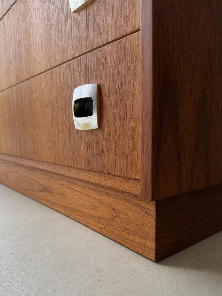Swedish mid-century chest of drawers teak five drawers