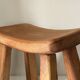 Vintage solid elm stool from the 70s
