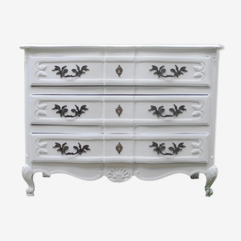 Commode relookée blanche Louis XV