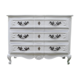 Commode relookée blanche Louis XV