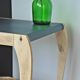 Art Deco trolley 50s wood and petrol blue