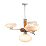 1950s art deco chandelier, Spółdzielnia Pracy Metal Kraków, Poland