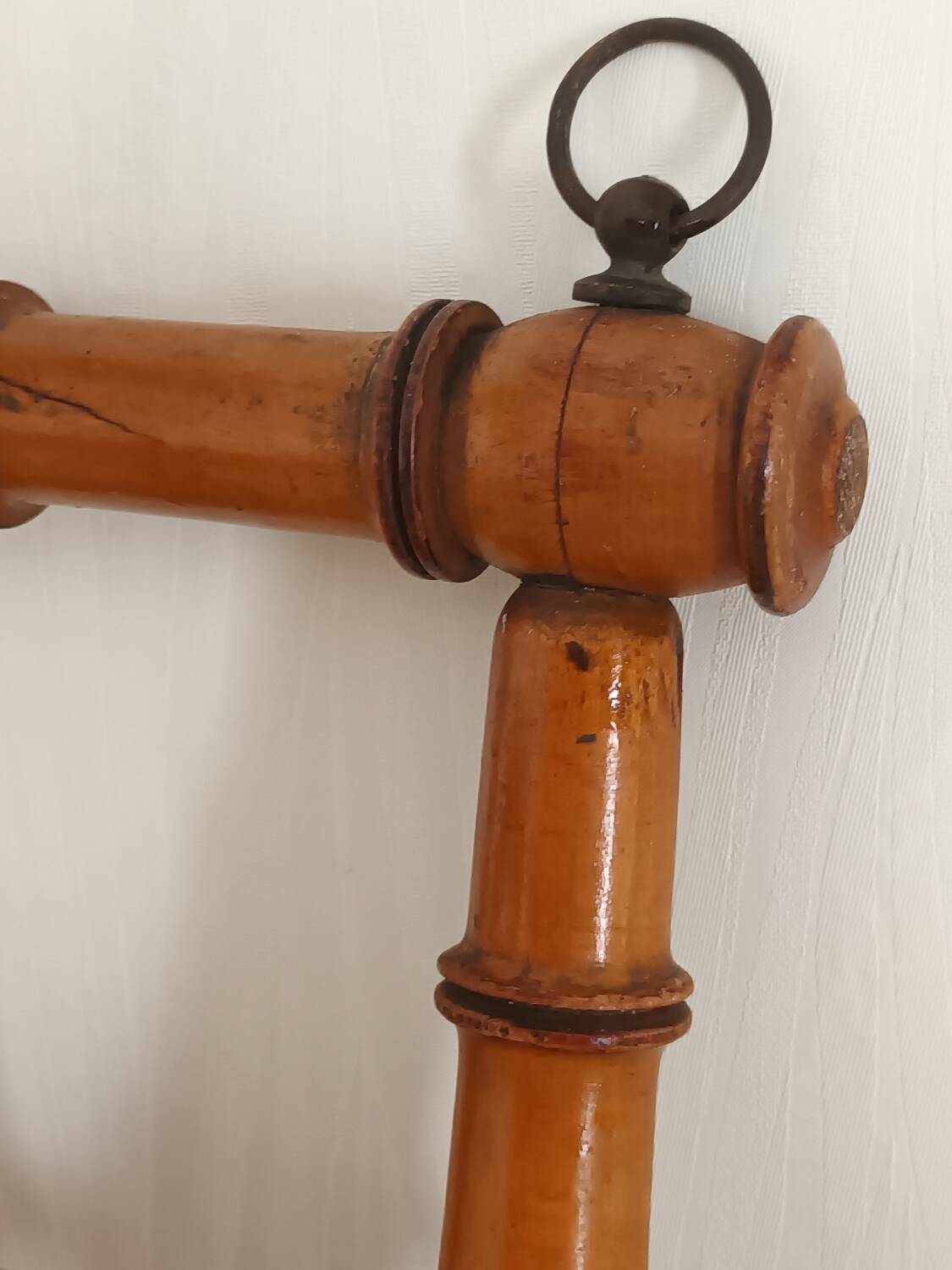 1920s bamboo wall mounted hat coat rack