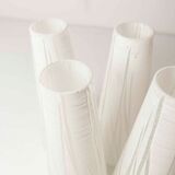 5-branched opaline brass chandelier 60's