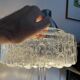 Mid-century clear glass ceiling lamp, 25 cm wide