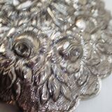 Silver oval boudoir mirror