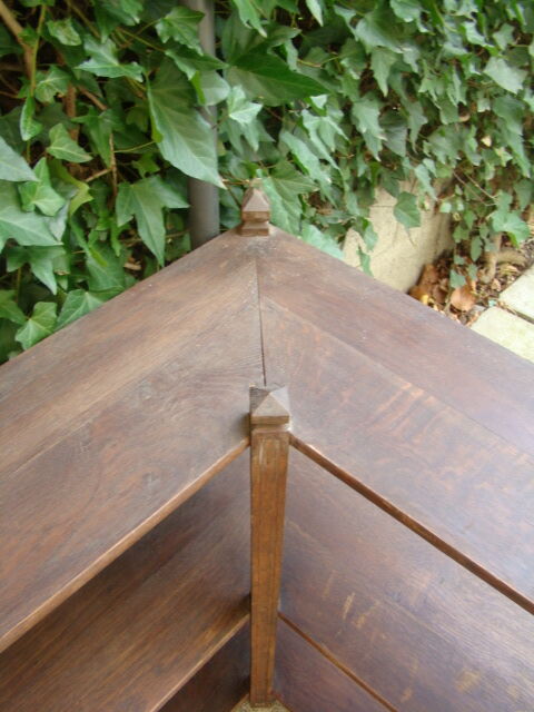 Old solid oak corner shelf