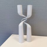 Set of two white design candle holders designed by mikaela Dörfel for menu, Denmark