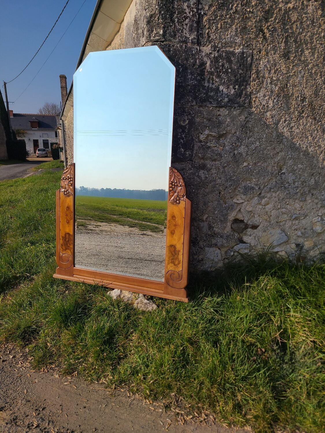 Vintage art deco trumeau mirror circa 1920
