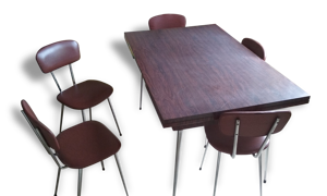 Ensemble années 70 table - chaises