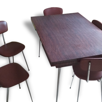 Ensemble années 70 table et chaises