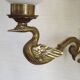 Pair Of Lucien Gau Style Double Swan Wall Lights With Opaque Glass Shades