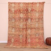 Peach Vintage Moroccan Rug 176 x 287 cm, Berber Wool Rug, Handmade Boho Rug