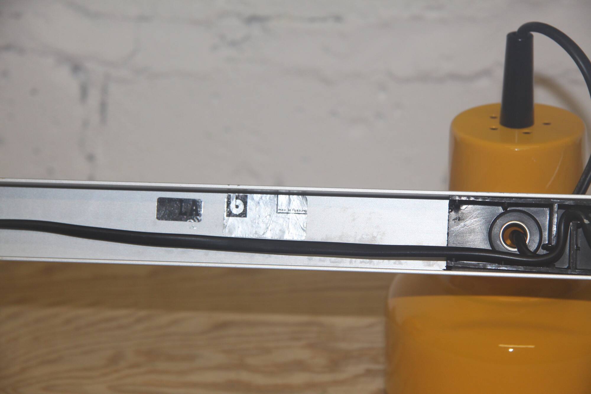 Yellow three spot lamp, Brilliant, 1970s,