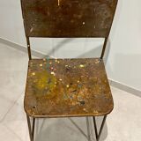 Pair of vintage raw metal chairs