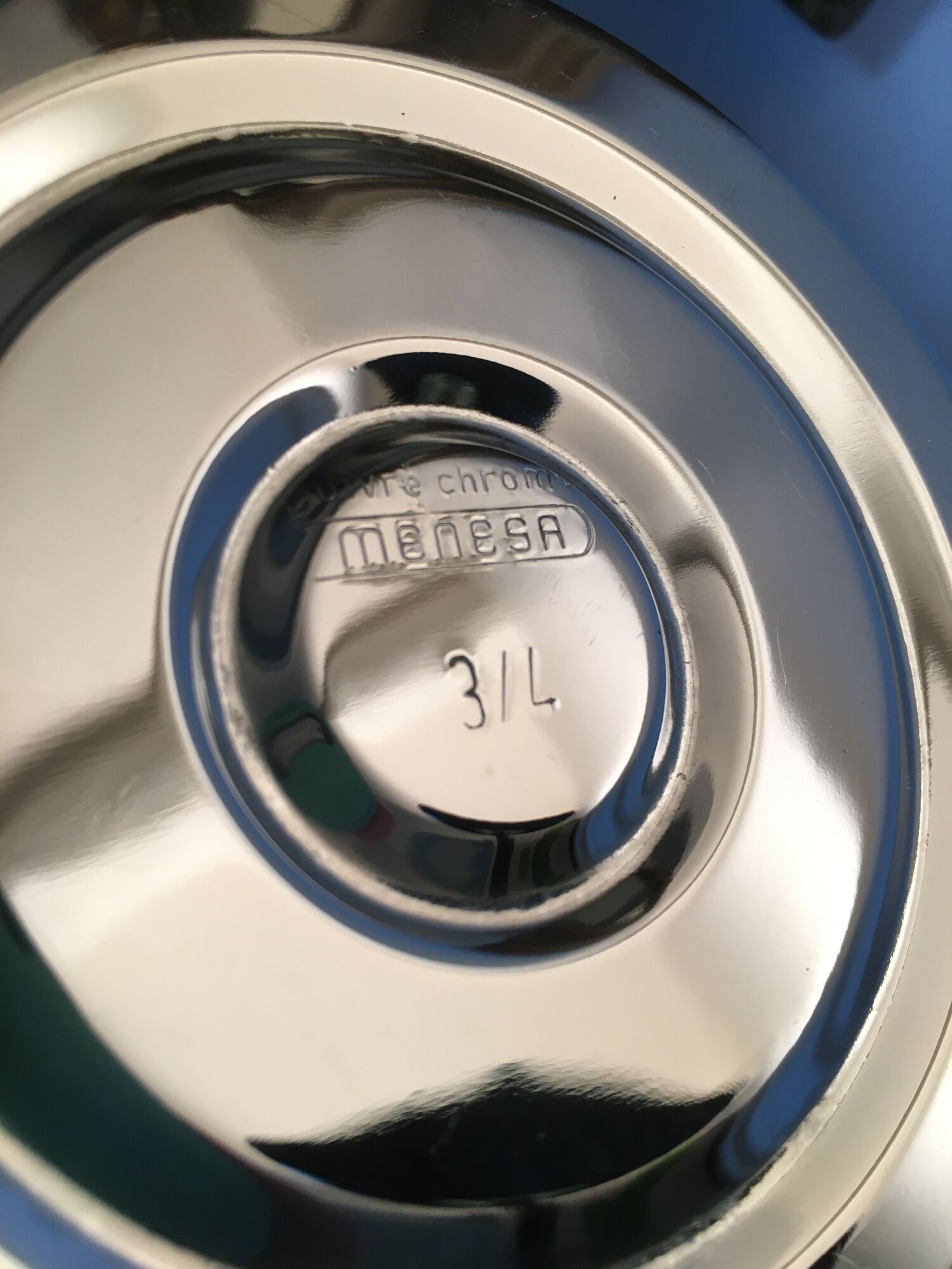 Théière vintage en cuivre chromé Menesa