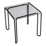 Minimalistic wireframe sidetable with glass top